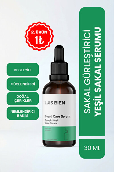 Luis Bien Yeşil Sakal Serumu 30 ml – Seyrek Sakal/Köselik İçin, Daha Dolgun G...