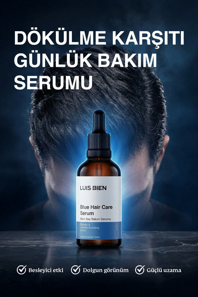 Luis Bien Saç Dökülme Karşıtı Mavi Serum – Saç Kökü Bakım Serumu, Yoğun Güçlendirici Formül
