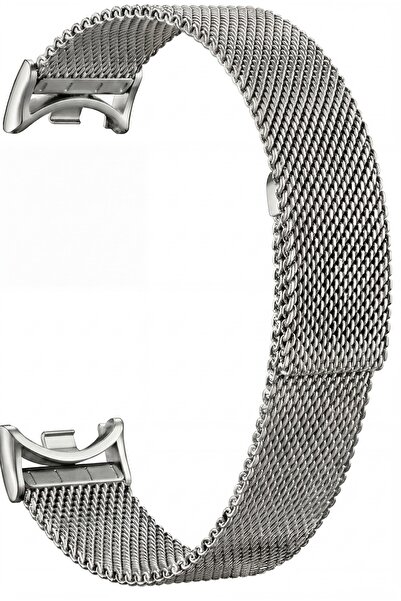 Fibaks Xiaomi Mi Band 8 / 9 / 10 Compatible Magnetic Metal Mesh Strap Stainle...