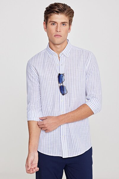 AC&Co / Altınyıldız Classics Ανδρικό πουκάμισο Dobby με κουμπιά, 100% βαμβακε...