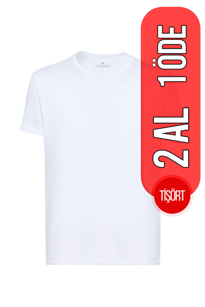 Tudors Unisex Slim Fit Tričko Slim Fit 100 % bavlna Mäkká textúra s bielym vý...