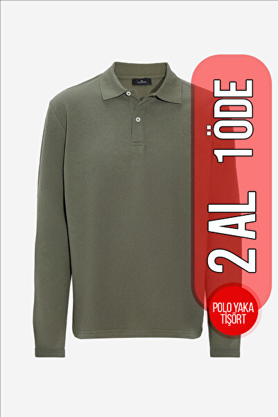 Tudors Erkek Standart Fit Rahat Kesim Pamuklu Yumuşak Dokulu Düz Pike Uzun Ko...