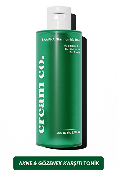 Cream Co. Akne Karşıtı Gözenek Sıkılaştırıcı BHA PHA Niacinamide Tonik | Arın...