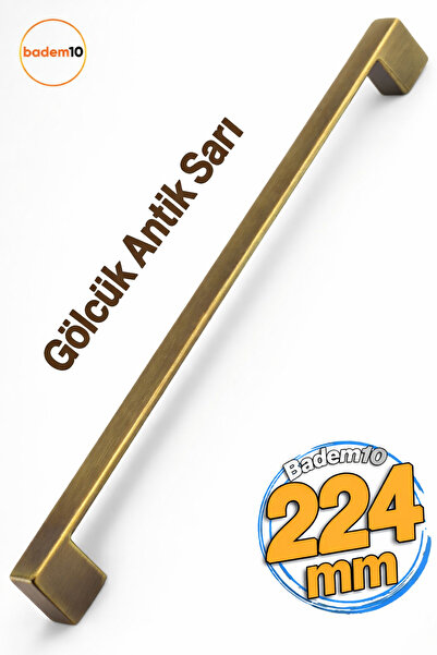 Badem10 Gölcük Kulp Metal Eskitme Antik Sarı 224 mm Mobilya Mutfak Çekmece Do...