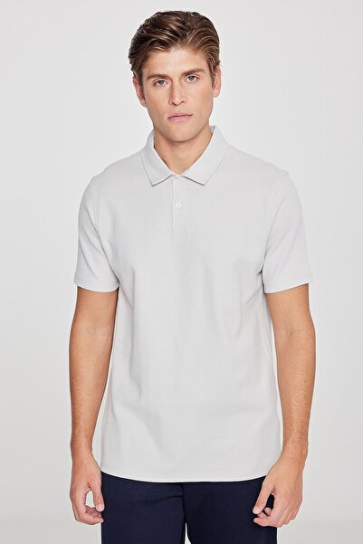 AC&Co / Altınyıldız Classics Ανδρικό μπλουζάκι γκρι 100% βαμβάκι εφαρμοστό με...