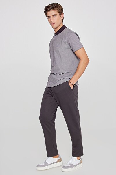 AC&Co / Altınyıldız Classics Ανδρικό καφέ βαμβακερό παντελόνι jogger με ελαστ...