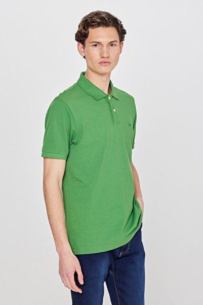 Lee Regular Fit Normal Kesim %100 Pamuk Polo Yaka Yeşil Tişört