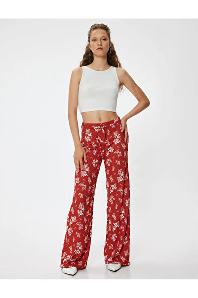 Koton Women'S Ecru Wide Leg Pants