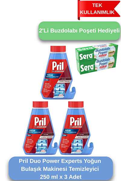 Pril Prill Duo Power Experts Yoğun Bulaşık Makinesi Temizleyici 250 ml x 3 Adet