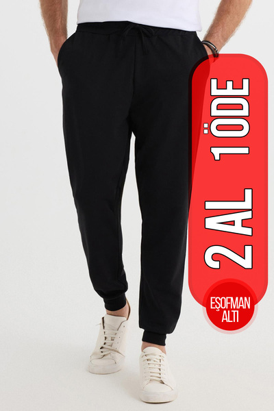 Tudors Erkek Regular Fit Klasik Kesim Beli Bağcıklı Jogger Cepli Lastikli Paç...