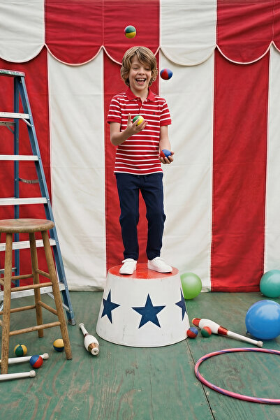 TRENDYOLKIDS Pantaloni Indigo D țesătură simplă pentru băieți TKDSS26PL00006