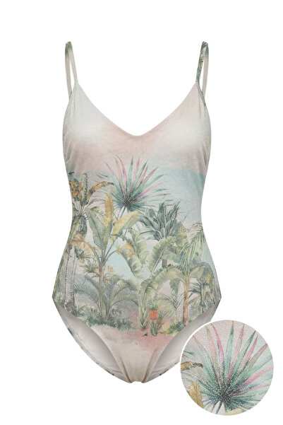 Συλλογή Trendyol Manzara Με σχέδιο Με γκλίτερ Μαγιό με λαιμόκοψη V και κάλυψη...