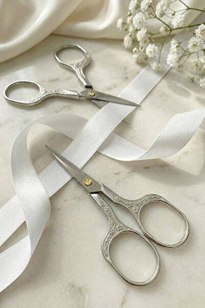 ZEYMERADE Söz Nişan Makası Gümüş, Kurdele Açılış Özel Gün Merasim Dikiş Nakış...