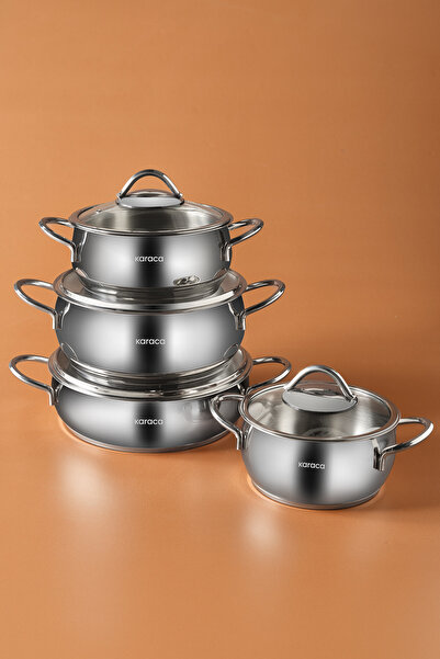 Karaca Urla 8 Parça İndüksiyon Tabanlı Çelik Tencere Seti