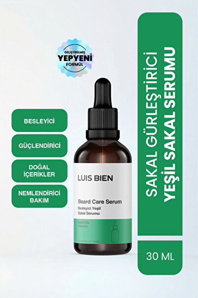 Luis Bien Yeşil Sakal Serumu 30 ml – Seyrek Sakal/Köselik İçin, Daha Dolgun G...