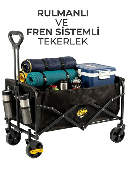 Funky Chairs 65 Lt. Fren Sistemli, Rulmanlı, L Boy Katlanır Vagon Plaj Taşıma...