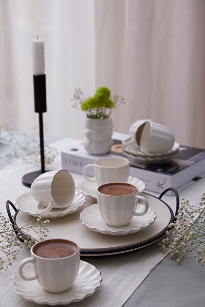 Kütahya Porselen KÜTAHYA PORSELEN BONE LUZ FORM 12 PARÇA KAHVE FİNCAN TAKIMI ...