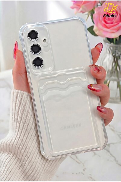 Fibaks Galaxy A54 Kılıf Kamera Koruma ve Köşe Korumalı Arkası Kartlıklı Cüzda...