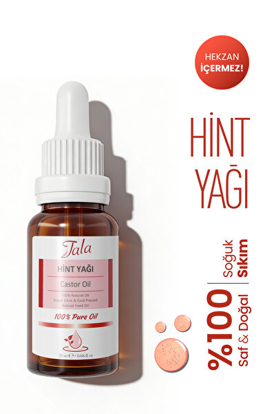 Tala Hint Yağı Castor Oil %100 Saf ve Doğal Soğuk Sıkım 20 Ml