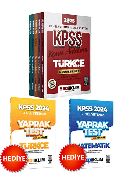 Yediiklim Yayınları 2025 KPSS GY GK Konu Anlatımlı Modüler Set ve Türkçe-Mate...