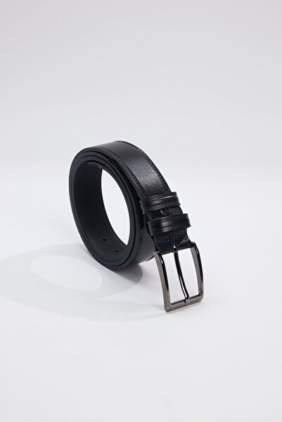 Tudors Erkek %100 Hakiki Deri 3,5 cm Klasik Siyah Kemer