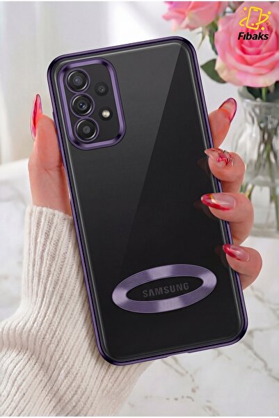 Fibaks Galaxy A32 4g Kılıf Kamera Lens Korumalı Şeffaf Renkli Logo Gösteren P...