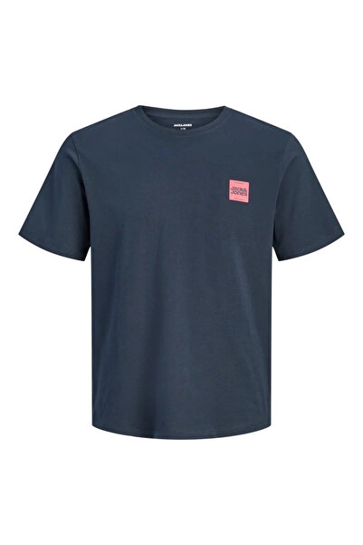 Jack & Jones Erkek yuvarlak yakalı tişört, JWHBRANDY, Koyu lacivert