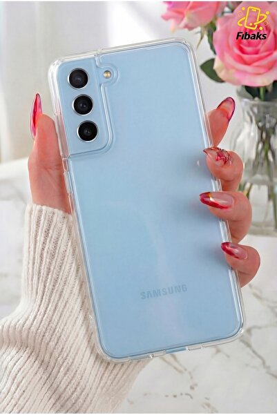 Fibaks Galaxy S21 Fe Kılıf Kamera Korumalı Renksiz Şeffaf Esnek Süper Silikon...