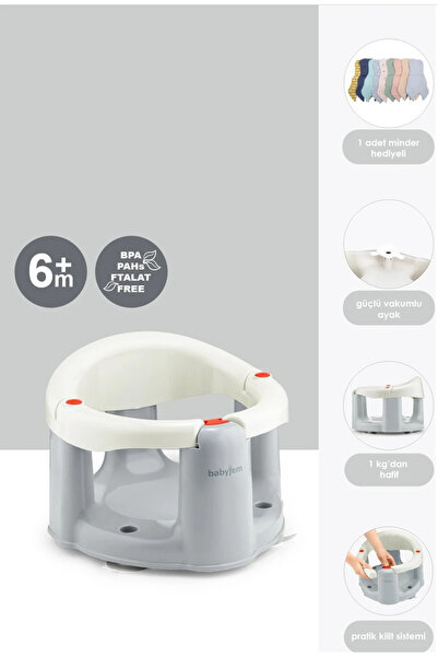 Babyjem Önden Açılır Banyo ve Mama Oturağı ve Hediye Minderli - 2'Li Set Kum ...
