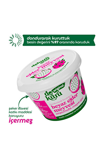 dokuru Beyaz Ejder Meyvesi Kuru Meyve Cipsi - Dondurularak Kurutulmuş Freeze Dried Çıtır Ejder Meyvesi