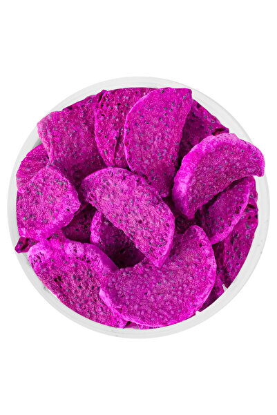 dokuru Mor Ejder Meyvesi Kuru Meyve Cipsi - Dondurularak Kurutulmuş Freeze Dried Çıtır Ejder Meyvesi