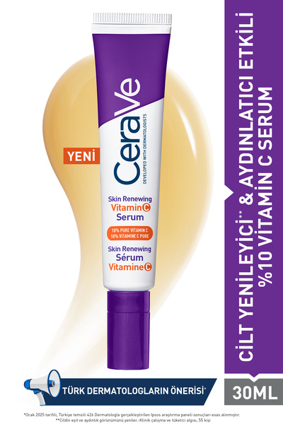 CeraVe Skin Renewing Cilt Yenileyici & Aydınlatıcı Etkili C Vitamini Yüz Seru...