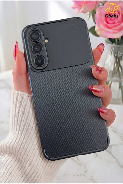 Fibaks Galaxy A54 Kılıf Kamera Çıkıntılı Karbon Fiber Desenli Renk Atmaz Koru...
