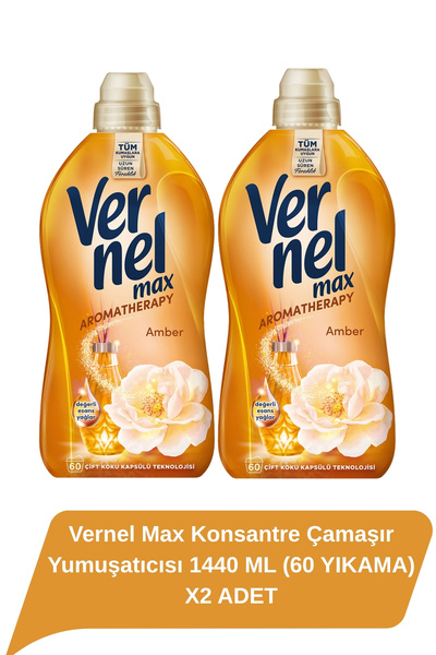 Vernel Max Konsantre Çamaşır Yumuşatıcısı 1440 ML (60 YIKAMA) AMBER X2 ADET