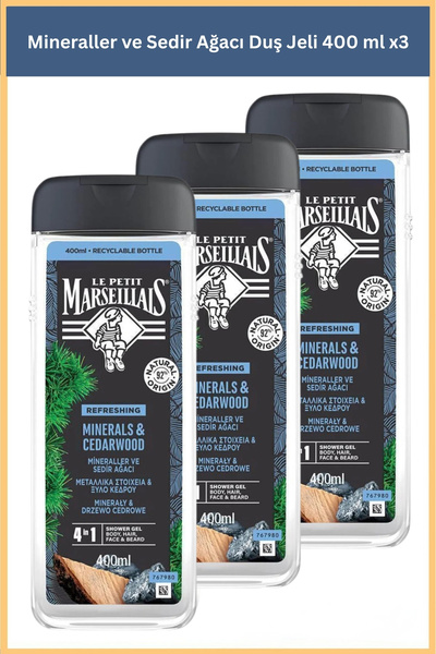 Le Petit Marseillais Lpm Men Mineraller Ve Sedir Ağacı Duş Jeli 400ml X3