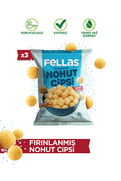 Fellas Nohut Cipsi - Deniz Tuzlu (50 g) x 3 Adet