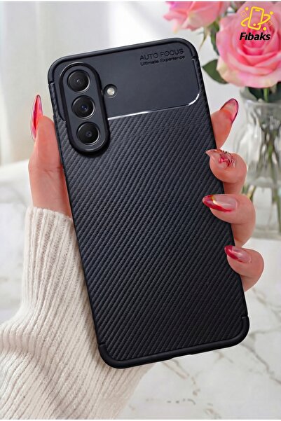 Fibaks Galaxy A36 Kılıf Kamera Çıkıntılı Karbon Desenli Renk Atmaz Koruyucu K...
