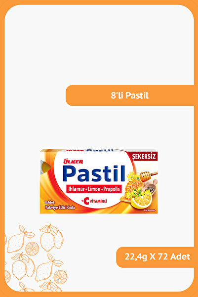 Ülker PASTİL 8'li - Ihlamur-Limon-Propolis - 22.4 gram - 72 Adet