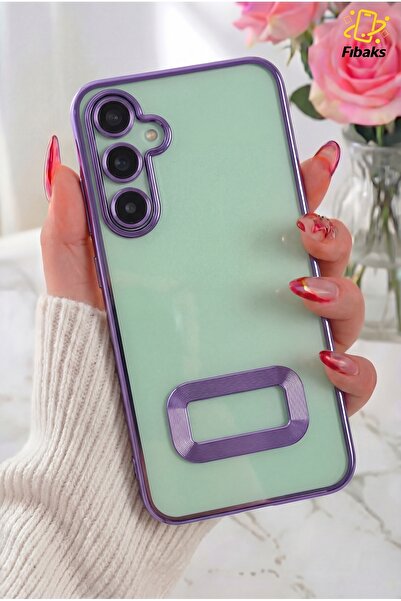 Fibaks Galaxy S23 FE Kılıf Kamera Lens Korumalı Şeffaf Renkli Logo Gösteren P...