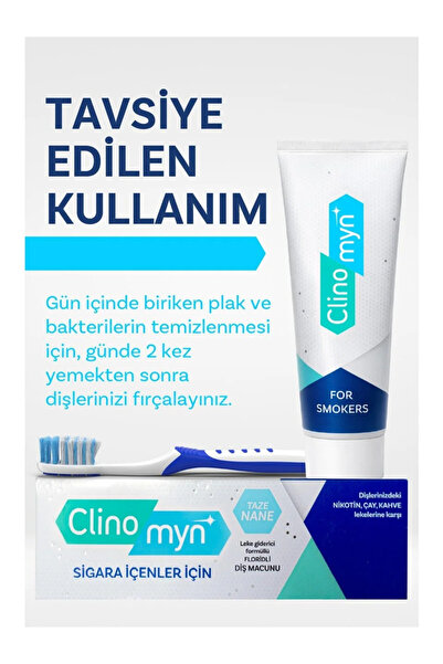 Clinomyn Sigara Içenler Için Diş Beyazlatan Leke Giderici Diş Macunu 75 ml X 4 Adet
