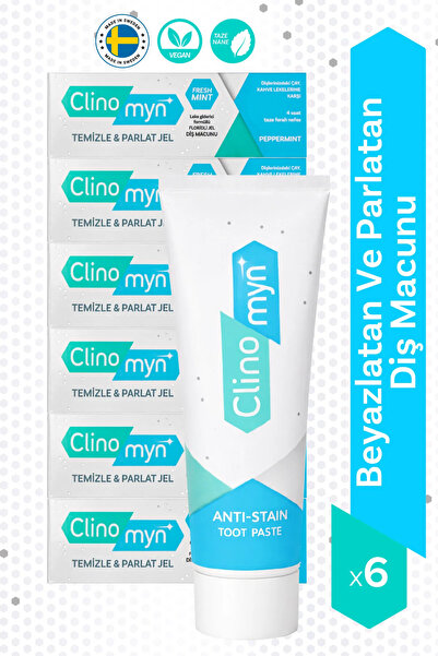 Clinomyn Fresh Diş Beyazlatan ve Parlatan Jel Diş Macunu 75 ml X 6 Adet