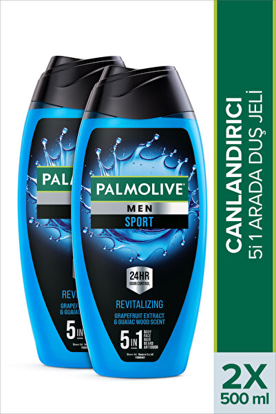 Palmolive Men Sport 5'i 1 Arada Canlandırıcı Erkek Duş Jeli 500 ml x2 Adet