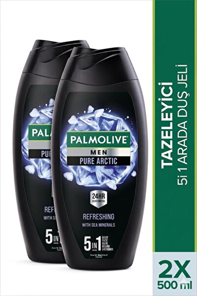 Palmolive Men Pure Arctic 5i1 Arada Erkek Duş Jeli ve Şampuan 500 ml x2 Adet