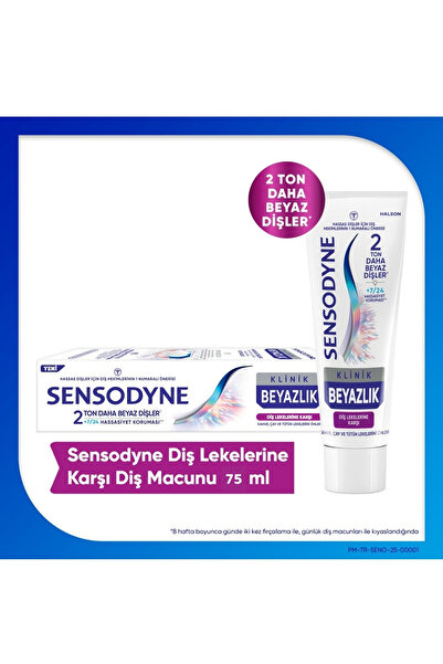 Sensodyne معجون أسنان كلينيك ضد بقع الشاي والقهوة والتبغ 75 مل