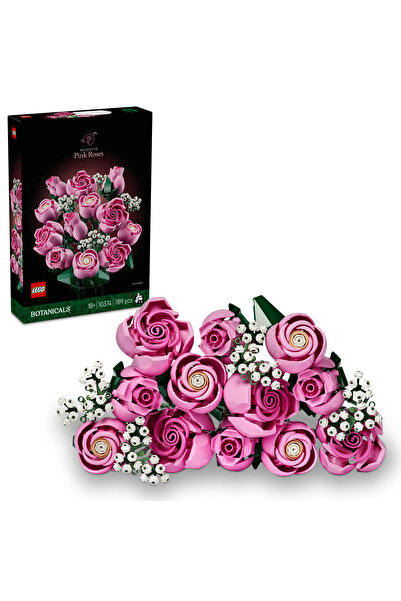 LEGO ® Botanicals Pembe Gül Buketi 10374 - 18+ Dekoratif Çiçek Modeli Yapım S...