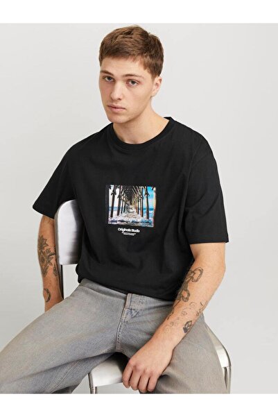 Jack & Jones تي شيرت رجالي محبوك CO100