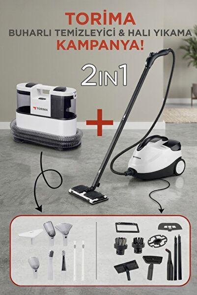 Torima Buharlı Temizleyici Halı ve Koltuk Yıkama Cam Zemin Mutfak Temizleme B...