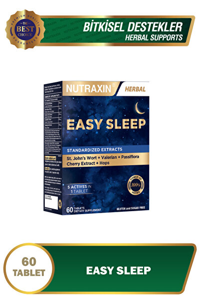 Nutraxin Easy Sleep 60 Tablets - St. John's Wort, Cherry, Valerian Root and P...
