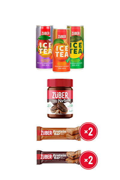 Züber حزمة التعارف - نوتزيللا × 1، بروتين بار × 4، آيس تي × 3 (ليمون، خوخ، تر...
