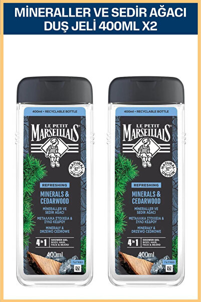 Le Petit Marseillais Men Mineraller ve Sedir Ağacı Duş Jeli 400 ml x2
